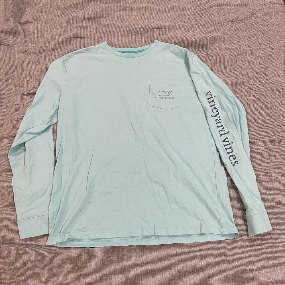 Vineyard Vines Aqua Long Sleeve Tee